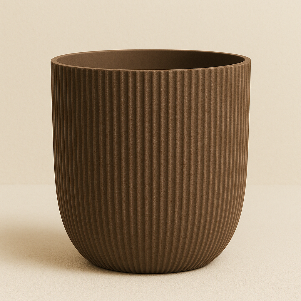 Capi Pot Nature Groove Made With Warm Taupe