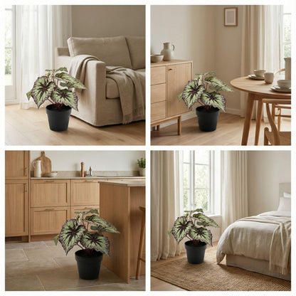 Kunstplant Begonia + Pot